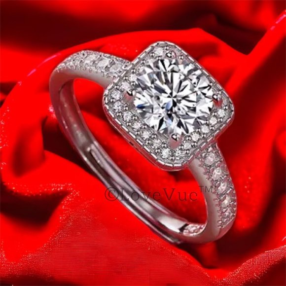 Certified 1ct. t.w. Diamond Halo Engagement Wedding Ring - Picture 3 of 16
